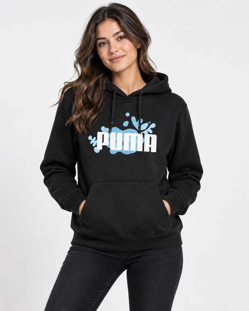 Puma Women’s Graphic Hoodie – Black | XS