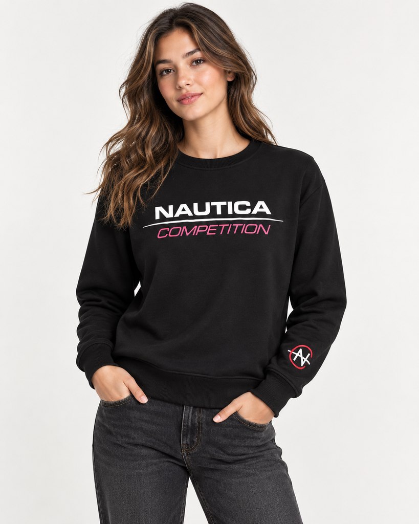 Nautica Competition Women’s Pullover Sweatshirt – Black | S
