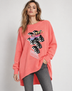 [B226] Diesel Women’s Graphic Pullover Sweatshirt – Coral | XXS