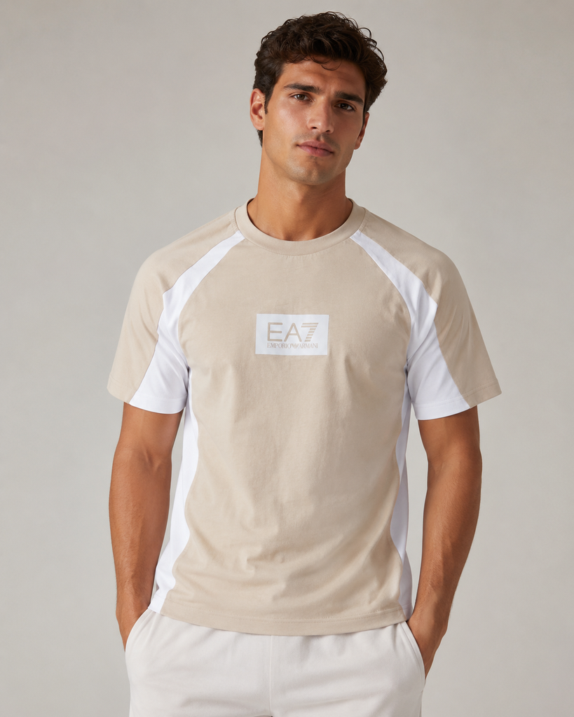 [B101] EA7 Emporio Armani Men's Small Logo 7 Lines T-Shirt – Medium
