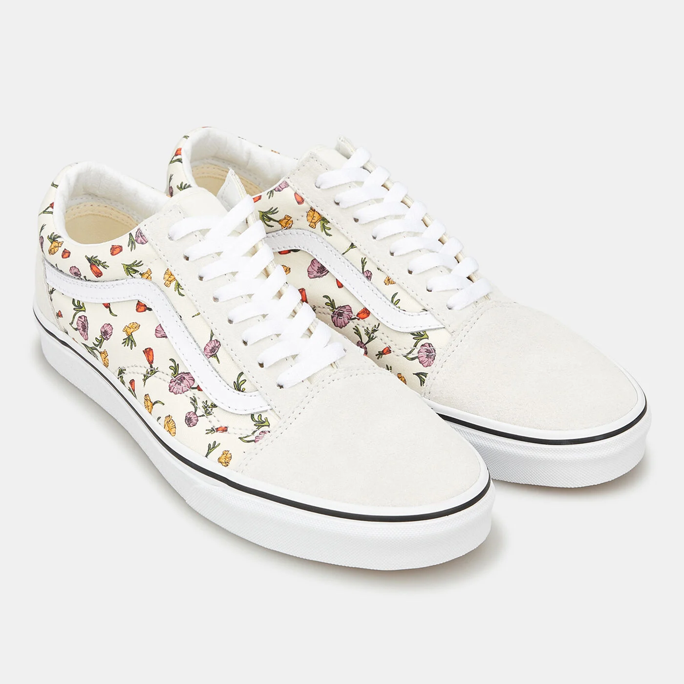 [B109] Vans Old Skool Unisex Floral Shoes – White